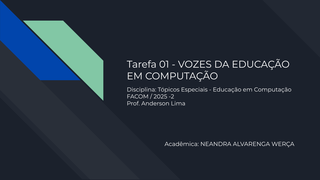 Tarefa 01 - VOZES DA EDUCAÇÃO